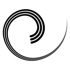 Triple round spiral logo template swirl curl, track stripes