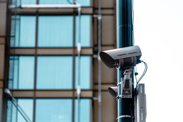 CCTV security camera watching city streets