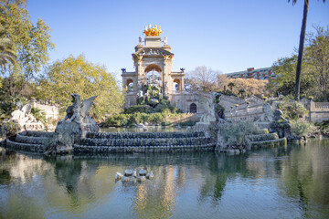 Ciutadella Park fountain, Barcelona, Catalonia, Spain.