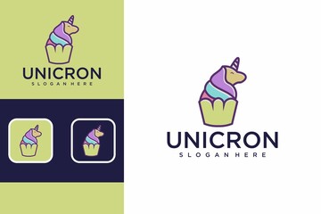 Elegant unicorn colorful logo design