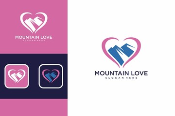 Love mountain logo design
