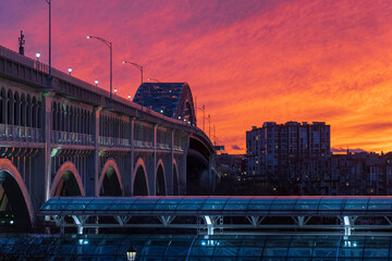 Brilliant Sunset in Cleveland, Ohio 