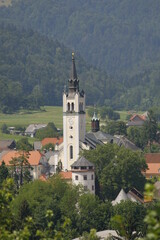 Fototapeta na wymiar Church of St. George or Cerkev svetega Jurija in Stara Loka, near Škofja Loka