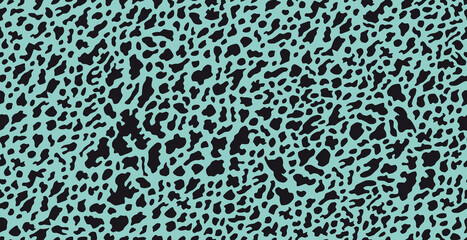 Leopard nahtloses Muster schwarz türkis © cartoon-IT