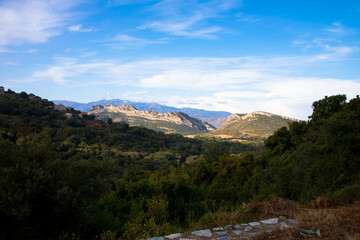 Spectacular view of the beautiful mountains near Patrimonio, Corsica Island, France