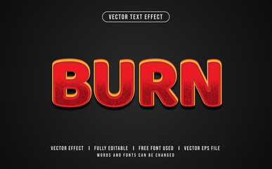 Obraz premium Burn Editable Vector Text Effect.