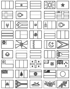 coloring pages flags around the world