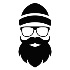 Hipster face vector cartoon