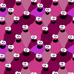 Obraz premium Kids seamless cute monster alien pattern for fabrics and packaging and gifts and cards and linens and wrapping paper