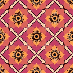 Simple floral seamless pattern with flowers for fabrics and cards and linens and kids and wrapping paper