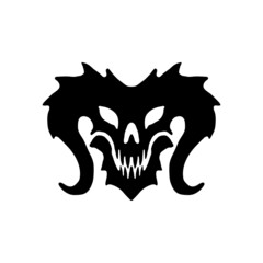 Creepy demonic face illustration. Evil devil