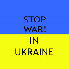 Poster no war. A moth in the colors of the Ukrainian flag sits on a bomb. The inscription no to war
