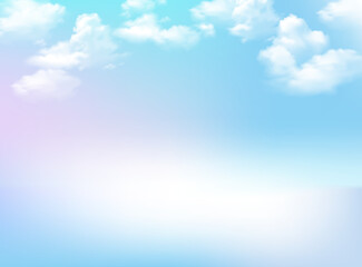 Vector background: blue sky with clouds