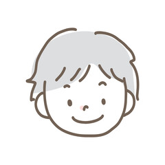 Illustration of young man, dad's face separately