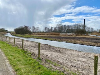 Fototapeta na wymiar Landscape and water development in Lemmer, Friesland.