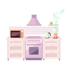 Vector illustration of the kitchen