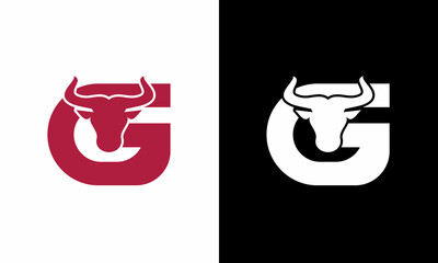 Letter G Creative Head Buffalo Bull Elegant Logo Symbol Design Illustration Vector for Company