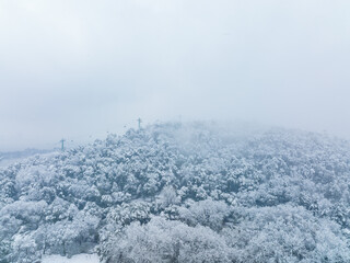 Winter snow scene in Moshan Scenic Area, East Lake, Wuhan, Hubei