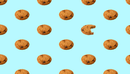 cookie pattern on blue background