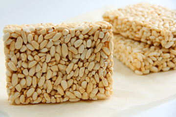 popcorn for proper nutrition on a light background
