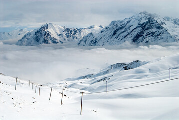 Fototapeta na wymiar Snowy mountain range landscapes,Turkey country 