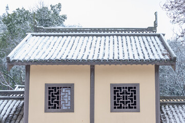 Winter snow scene in Moshan Scenic Area, East Lake, Wuhan, Hubei
