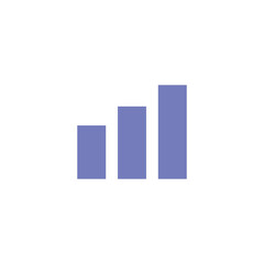 Rising bar graph icon on white background