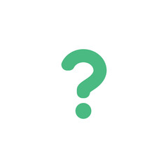 Green question mark icon on white background