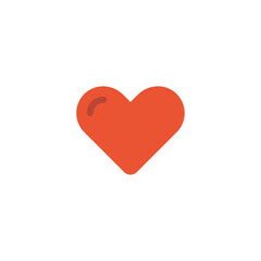 Red heart icon on white background