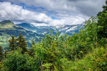 Fototapeta na wymiar Mountain landscape in The Grand-Bornand, France