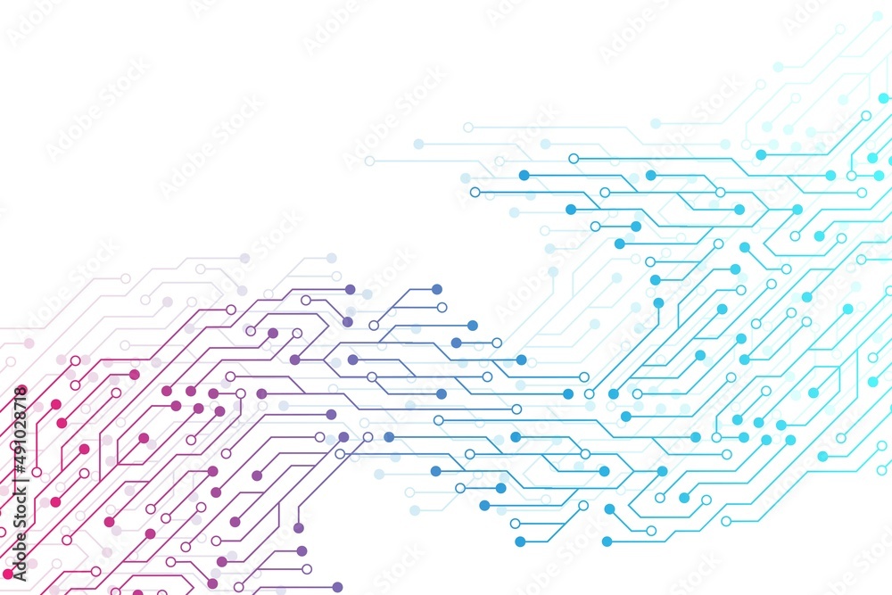 Aufkleber Computer motherboard background with circuit board electronic elements. Electronic texture for computer technology, engineering concept. Motherboard integrated computing illustration.