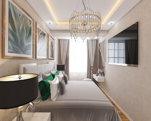 Bedroom Interior Design 3D Rendering