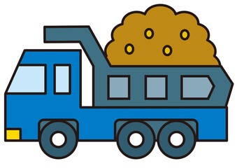 ダンプカー,トラック,ダンプ,乗り物,車,大型車,重機,自動車,作業車,大型自動車,工事,車両,働く車,土,土砂,運搬,フリーカット,カット,重ダンプ,砂,工事用車,工事車両 © 満載