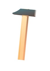 Hammer. Typical universal tool for all types of work. Cartoon style. Object isolated on white background. Vector