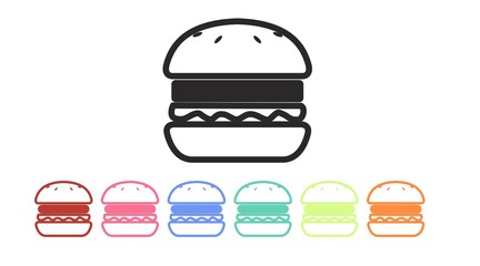 Burger Icon Set. Vector isolated editable set of burger icons