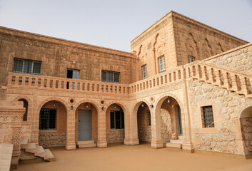 Fototapeta na wymiar Exterior view of the historical Mor Gabriel Monastery,Mardin province