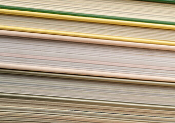 Book Stack Texture Background, Old Magazine Edges