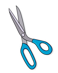 Hand drawn scissors. Vector illustration
