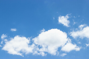Blue sky and white cloud. Natural background and texture.