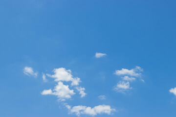 Blue sky and white cloud. Natural background and texture.