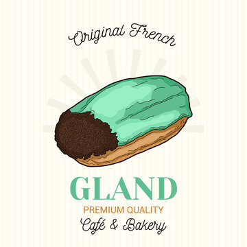 Gland French Pastry Vector Emblem Logo Template