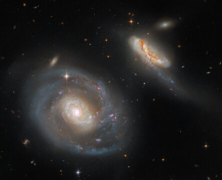 NASA/ESA/Hubble ARP 296 With The Two Galaxies NGC 7469, IC 5283.