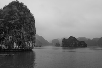 a gloomy Ha Long Bay