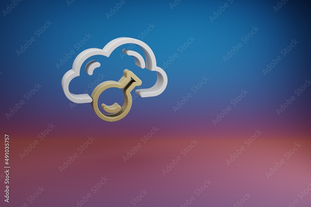 Fototapete Beautiful Cloud Server Technology symbol icon on a bright colored background. 3d rendering illustration. Background pattern for design. Web Hosting..