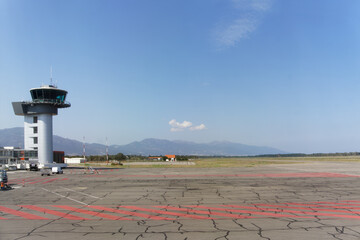 Poretta, airport of Bastia city in Corsica island