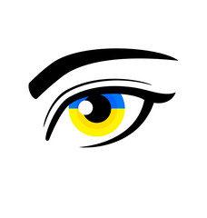 simple eye ukrainian flag colors