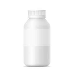 3d mockup of plastic milk, tea, juice, vitamin, pills, yogurt, drink, detergent, shampoo bottle with lid