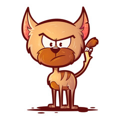 Angry Cat Isolted Vector Illustration