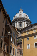 Old Chapel Peering Over Surrounding Buildings 
