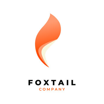 Orange fox tail gradation color vector illustration logo